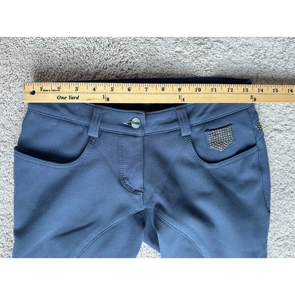 Animo Made in Italy Rhinestone Riding Breeches Pants Blue Size US 24 Small - Picture 6 of 16